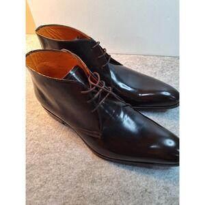 Italian Vero Cuoio Dark Brown Leather Chukka Boots Men's Sz 42 EU / 9 US Exc...